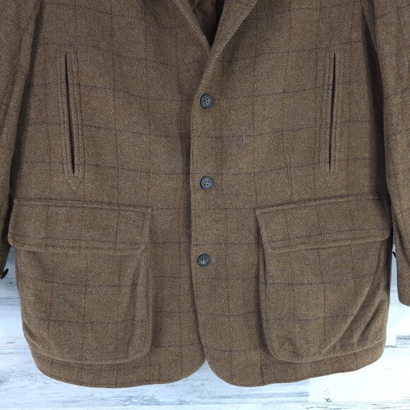 VINTAGE LL BEAN COAT MEN'S SZ LARGE BROWN JACKET PARKA QUILTED CHECK THINSULATE - Picture 5 of 16